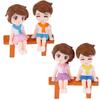 Dollhouse Creative Mini Sweety DIY Stool Couples Lovers Figurine Boy Girl Ornament Dolls Miniatures