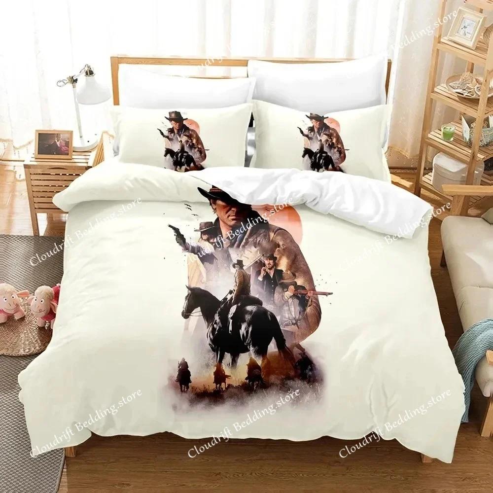 Game Red Dead Redemption Bedding Set Boys Girls Twin Queen Size Duvet Cover Pillowcase Bed Kids Adult Home Textileextile026