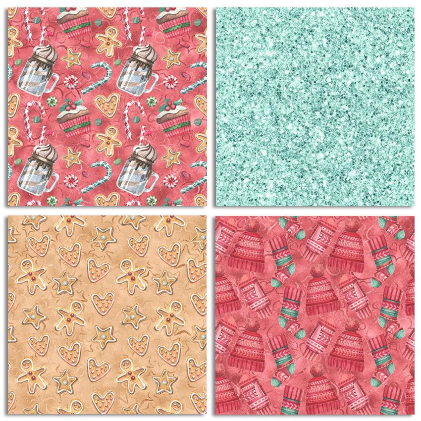24 listů Vánoční řemeslné papírové podložky Vyřezávací raznice Art Background Origami Scrapbooking Card Making