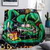 1PC Rat Fink Print Flannel Blanket, High Quality All Seasons, Home Decor, Warmth and Comfort, Perfect for Christmas Gifts