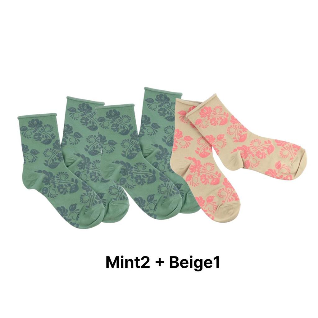 Women's Antique Mid-Calf Socks (3-Pair Set)