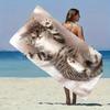 Extragroßes Süßes Katzenmotiv Mikrofaser Strandtuch Super Saugfähig Schnell Trocknend Leicht für Reisen Fitnessstudio Dusche Camping Geschenk für W