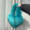 Popolari Nuove Popolari a Forma di Cuore Morbide Borse a Tracolla da Donna Adorabili Pelliccia Finta Morbido Peluche Borsa Tote Invernale Trendy Chic Borsa a Spalla Singola Pochette Borse