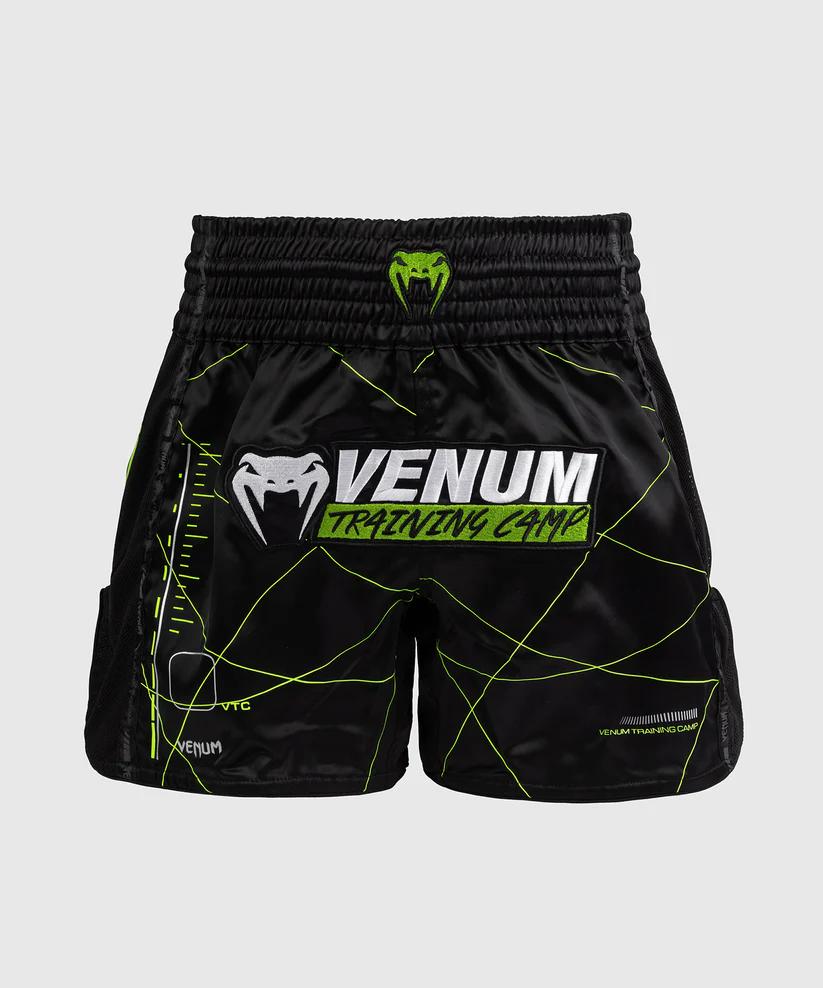 Venum Pantaloncini da Allenamento Muay Thai Camp 4.0 Nero/Verde Fluo M