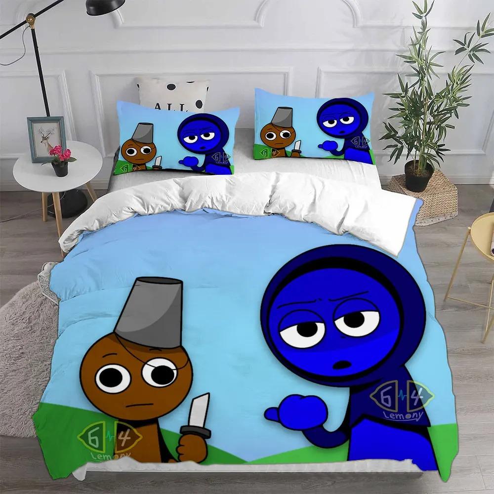 New jeu Sprunki 3D print Duvet Cover Pillowcase Bedding Set Boy Girl Bedroom Decoration Gift Children Single Double Size
