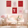 Whaline 12Pcs Valentine's Day Wall Art Prints Retro Romantic Love Heart Cupid Art Poster Red Pink Wall Decor For Wedding Home Living Room Bedroom,