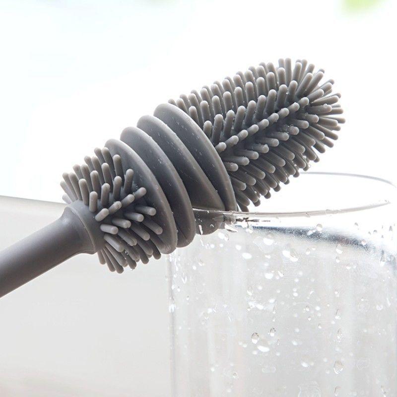 Long Handled Silicone Cup Brush Cup Cleaning Brush No Dead Corners Or Gaps Plastic Brush Milk Bottle Cleaning Brush Household
