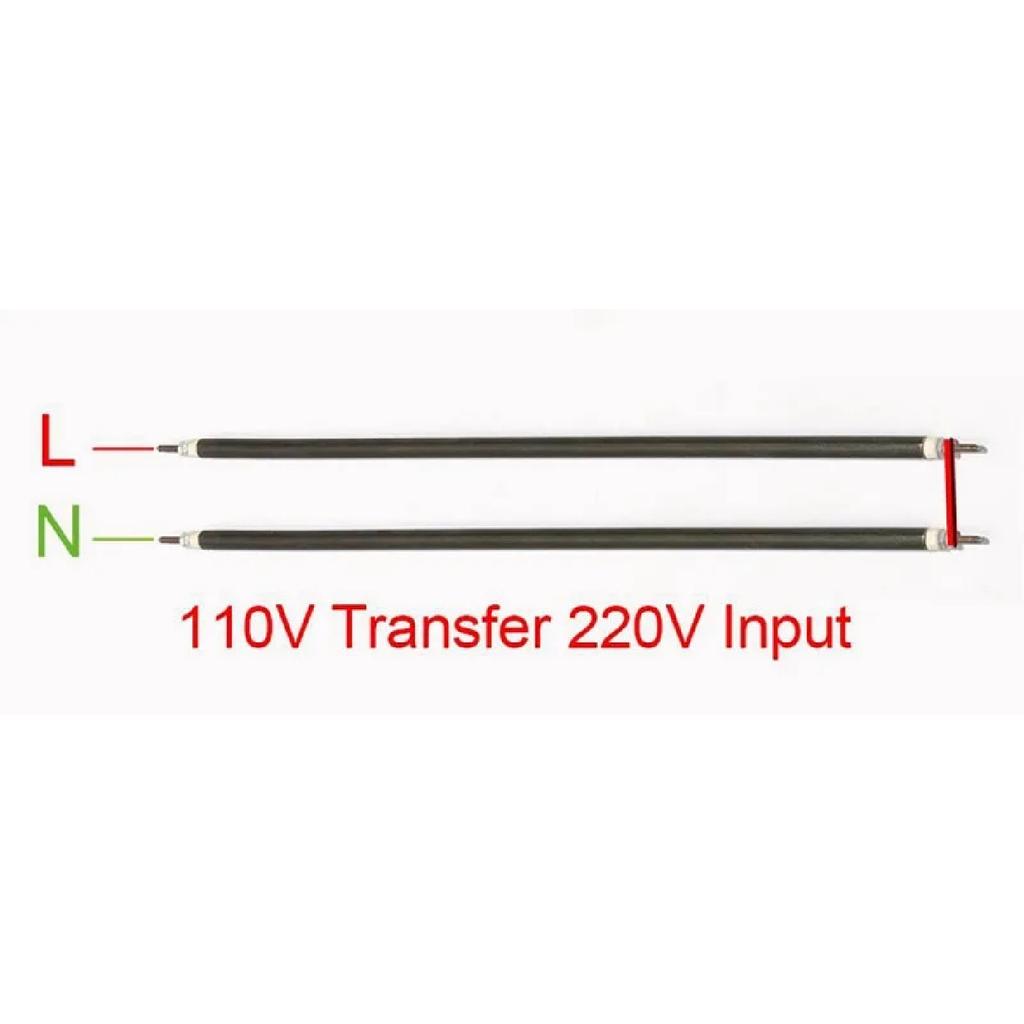 LUJINXUN 300W Air Heater Tube 340/345/350/355/360mm Electric Oven Heating Pipe 6.6mm Green 304SS 110V/220V 300W/350W 2pcs/lot