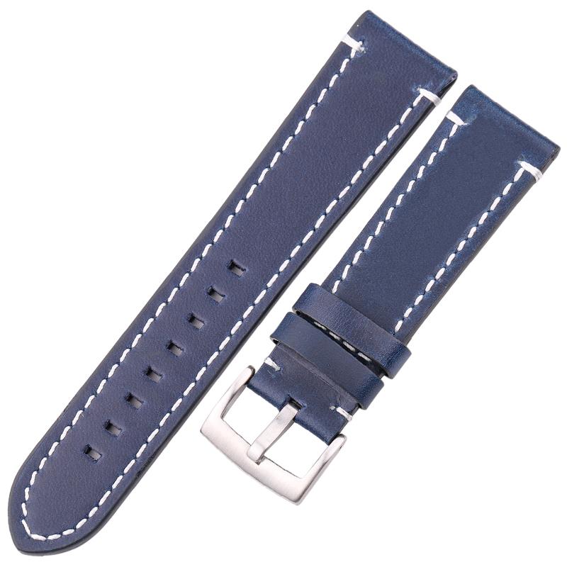 Watchband 18mm 20mm 22mm Genuine Leather Watch Strap Belt Manual Men Thick Brown Black Watchbands Buckle Watches Accessories