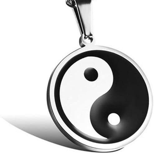 Yin en Yang Corrosie Ketting Hip Hop Tai Chi Bagua Titanium Staal Hanger
