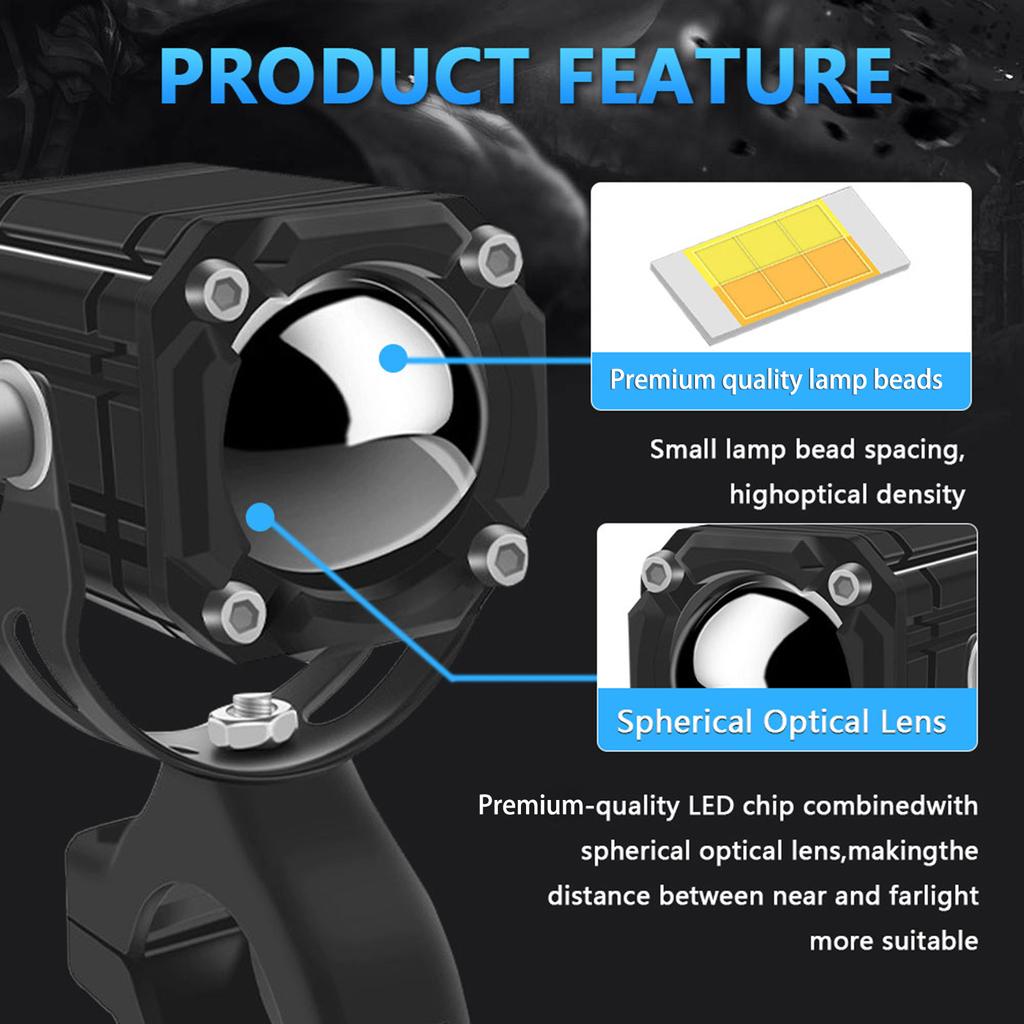 Motorcycle Spotlight Motorcycle LED Driving Lights 2pcs 12000LM 120W IP67 Waterproof Motorcycle