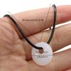 18mm Circle Healing Crystals Necklace Natural Semi-Precious Chakras Gemstones Amulet Lucky Coin Charm Protection