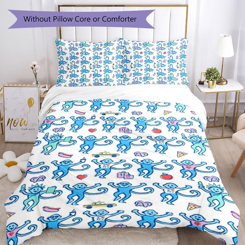 Monkey 3pcs Bedding Set Duvet Cover Closure Includes 1 Duvet Cover & 2 Pillowcases for All Seasons Bedroom Home Dorm Decor