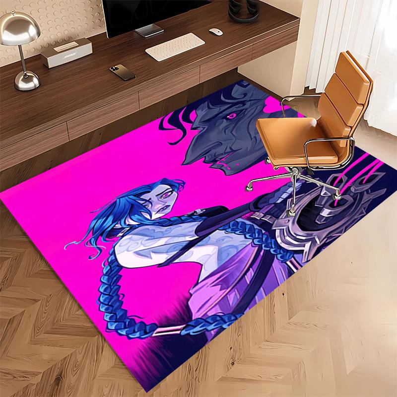 1pc Jinx Print Area Rug - Soft, Washable Non-Slip Indoor Mat, Living Room, Home Office Decorative Rug,Office Decorative
