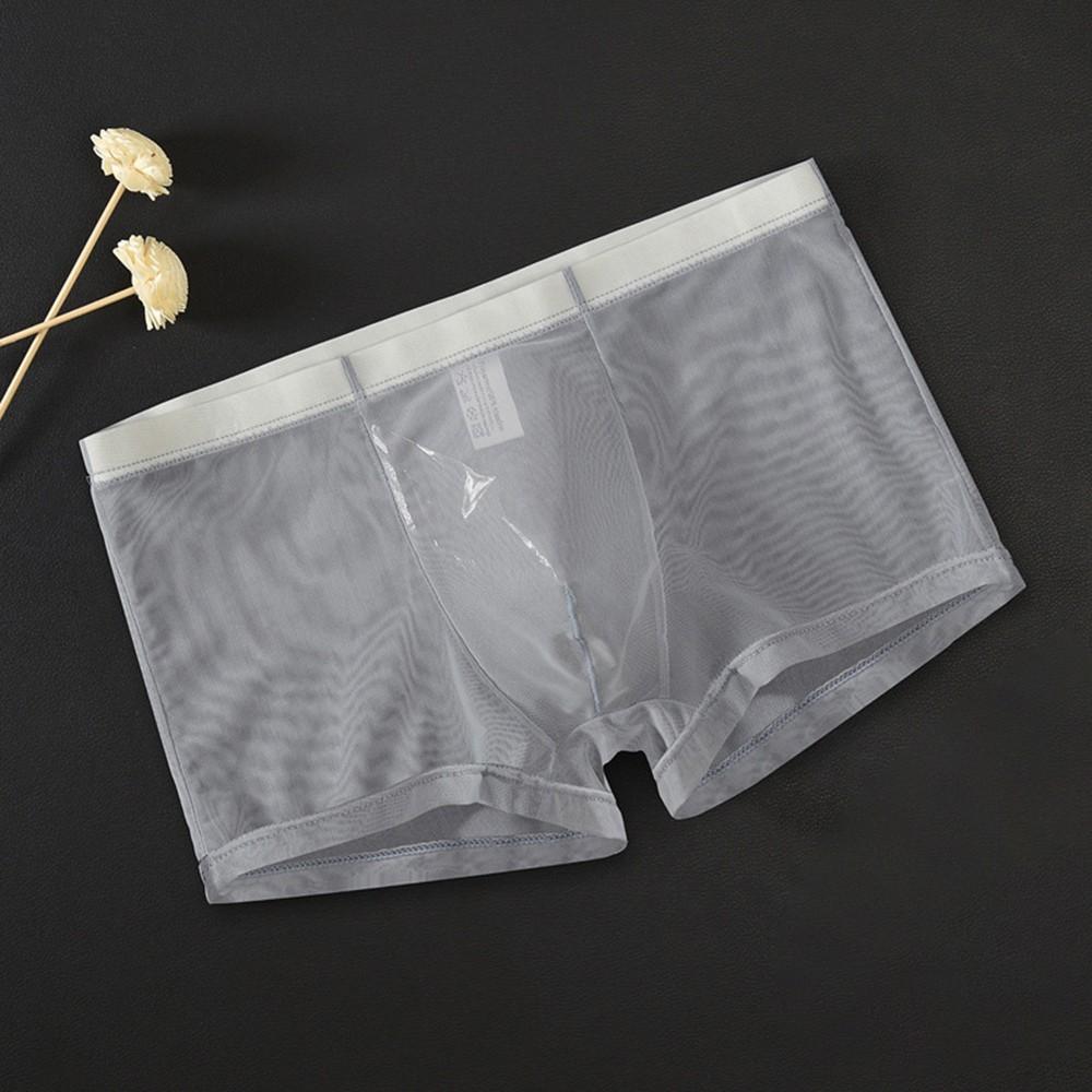 Pánské prodyšné kalhotky Slim Fit Sexy ultra tenké spodní prádlo boxerky s nízkým pasem