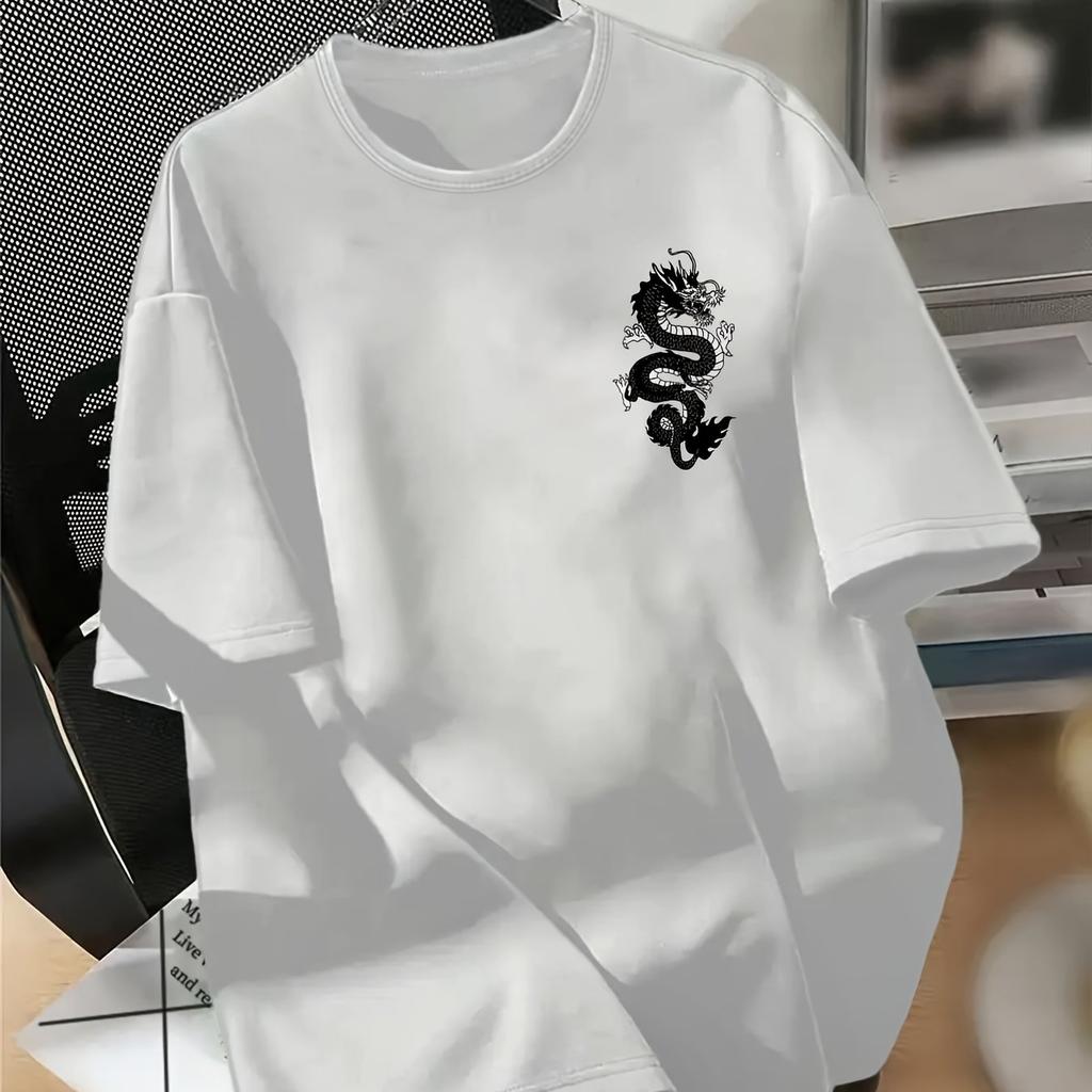 Vintage Japanese Dragon Back Print TShirt Unisex World Of Dragon 1990 Kanji Graphic Short Sleeve Harajuku Street Tees