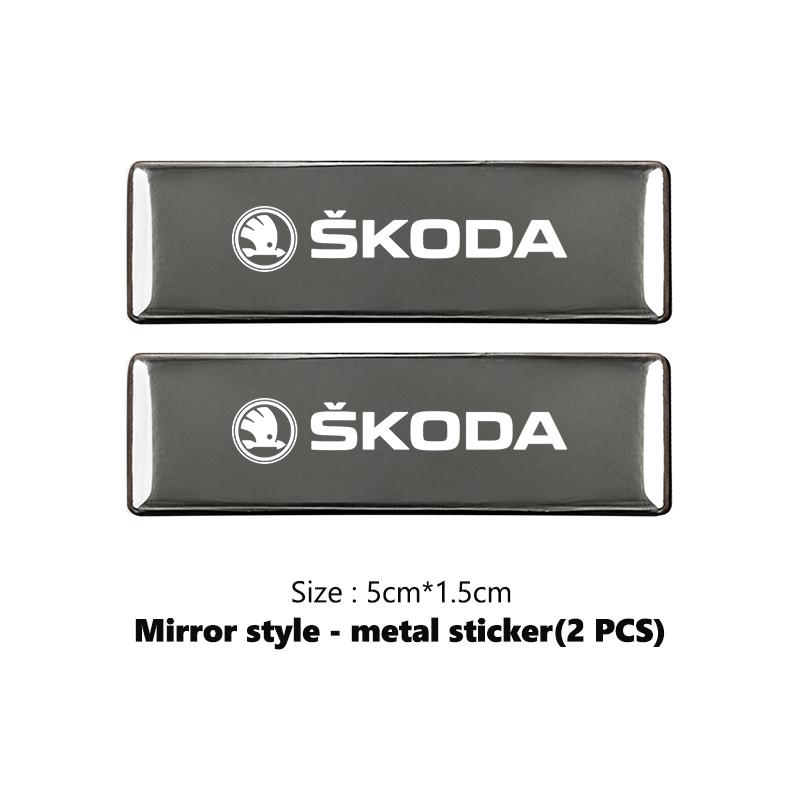 Car Decals Accessories Aluminum Alloy Emblem Auto Body Stickers Decoration For Skoda VRS Octavia 1 2 3 A7 A5 Fabia Rapid Superb