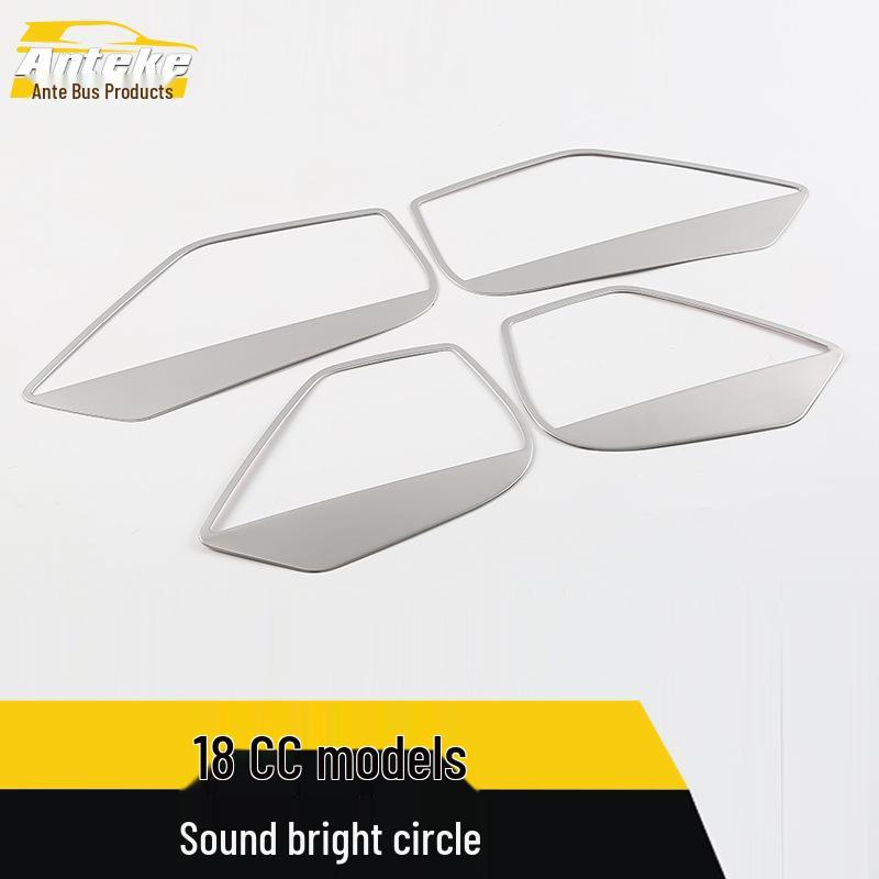 18 CC Audio Decorative Door Speaker Cover: Stainless Steel Ring Frame for Car Accessories