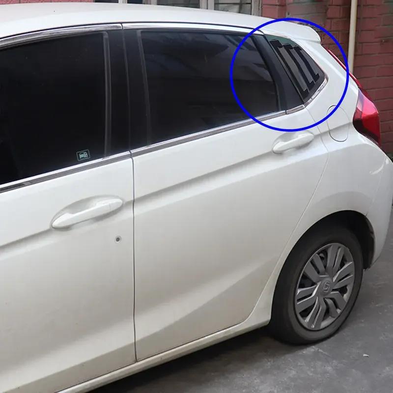 For Honda Jazz Fit 2014- Car Rear Louver Window Side Shutter Cover Trim Sticker Vent Scoop ABS Carbon Fiber Auto Accessories