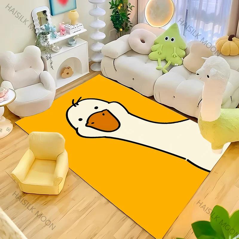 Interesting Duck 3D HD Cartoon Area Carpet,Rug for Living Room Bedroom Office Sofa Kitchen Doormat Decor,Kids Non-slip Floor Mat