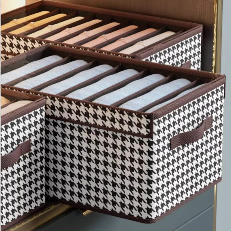 1Pc Household Qiandongge Foldable Large Capacity Separated Storage Box Clothing Pants Organizing Box Storage Box Storage Box Factory