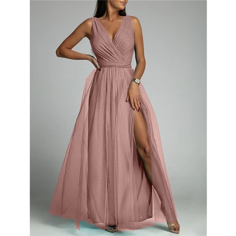 Women Formal Attire Fashion Sexy V-neck Ladies Evening Dress