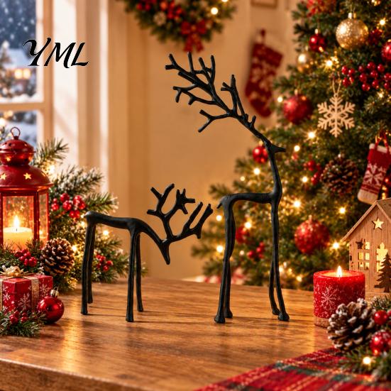 Elegante Saisonale Ornamente Weihnachts-Rentier-Statue, Kleine Hirsch-Skulptur Figur, Moderne Einzigartige Geschenke Feiertagsdekoration für Tischplatte, Kaminsims,