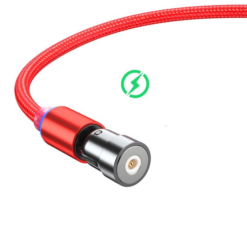 540 Degree Rotating Magnetic Mobile Phone Data Cable 3-in-1 Type C Elbow Magnetic Charging Cable