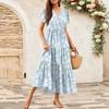 Women's Flowy Dresses Women's Summer Dresses Casual Short Sleeve Maxi Dresses Formal Maxi Dresses