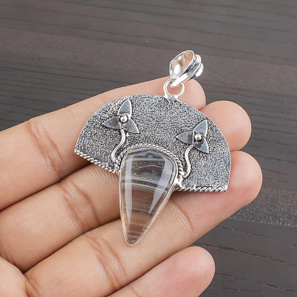 

Natural Multi Fluorite Gemstone 925 Sterling Silver Jewelry Pendant 1.9 AJP-2015