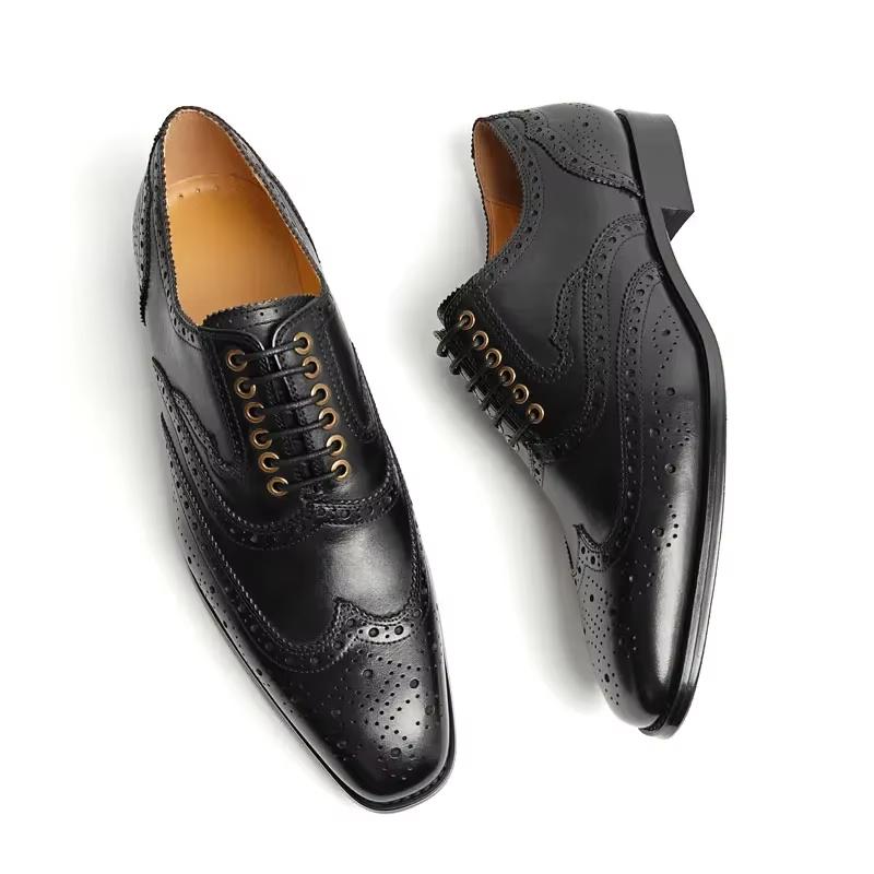 Herrenmode Brogue Oxford Schuhe Echtes Leder Handgefertigt Klassisch Formell Hochzeitsparty Schuhe Vintage Retro Stil Zapatos De Vestir Hombre