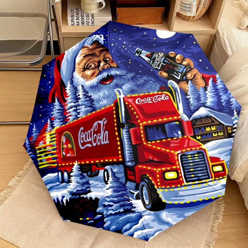 Christmas Gift Halloween Theme Bear Truck Coca Cola umbrella is suitable for all seasons, including home travel and outdoor activities Y15