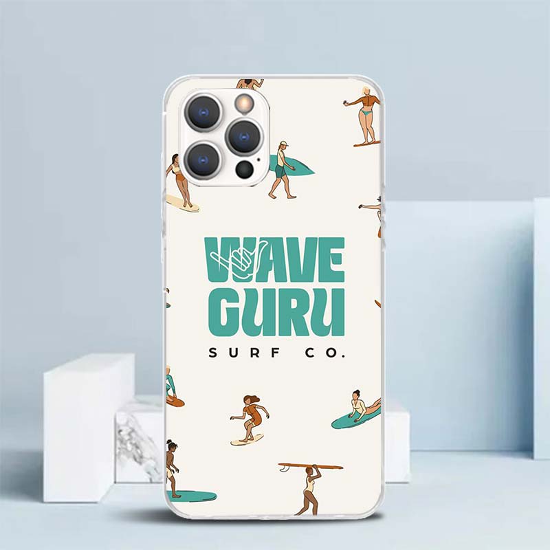 Surf Board Aesthetic Soft Cover for iPhone 16 17 Air 15 14 Pro Max 16E Phone Case 13 Mini 12 11 7 SE 8 Print Pattern Fit Cases 1