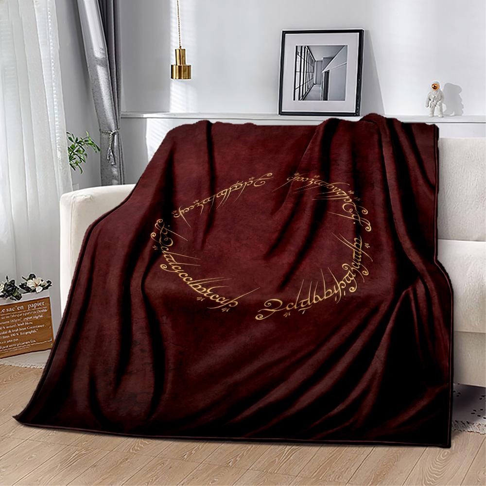 Lord Of The Rings Symbol Flannel Blanket-Soft and Suitable for Sofas,Beds,Offices,Travel,All Seasons,Great Gift for Holidays and Birthdays.