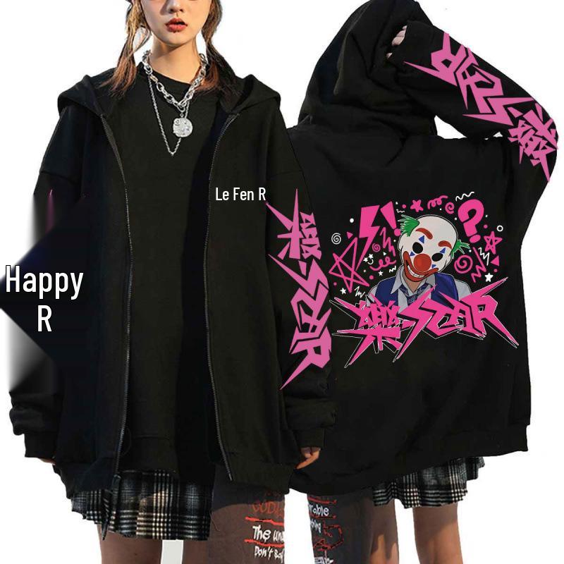 Stray Kids K-Pop Star Harajuku Print Loose Zipper Hoodie
