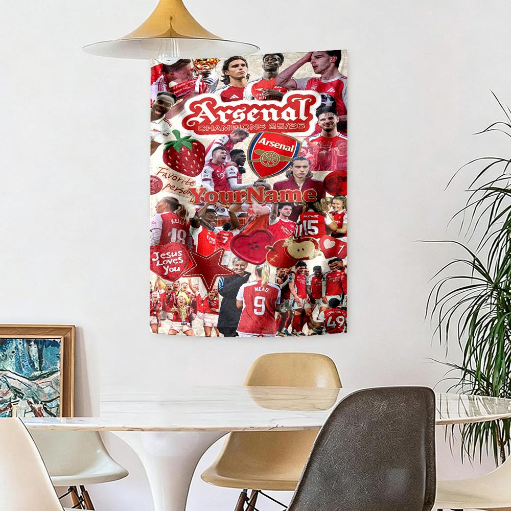 Arsenal Custom Your Name Wall Decor Tapestry Art For Pet Memorial Birthdaywedding Party Backdrop Family Gift