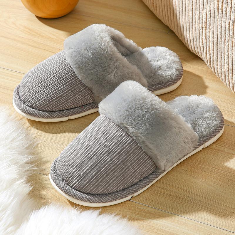 Autumn and winter plush warm plush men's and women's cotton slippers couple floor non-slip home confinement cotton slippers