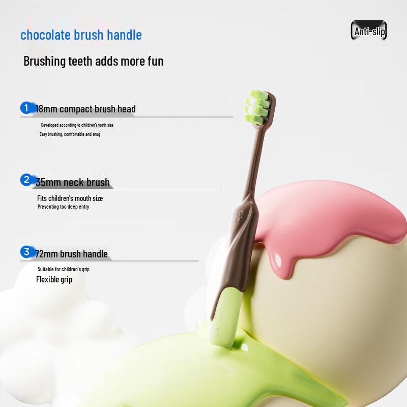 Semi-Half Children's Fluoride Soft Bristle Toothbrush (3-Pack)