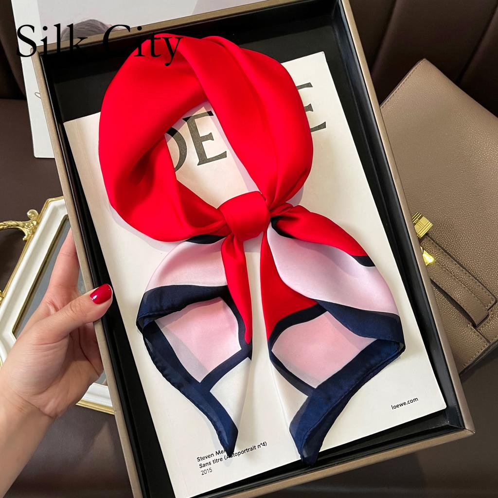 Vysoce kvalitní luxusní hedvábné šátky čelenka Šály Šála na krk pro ženy Řetízek Hedvábný šátek Dámská ozdobná šála