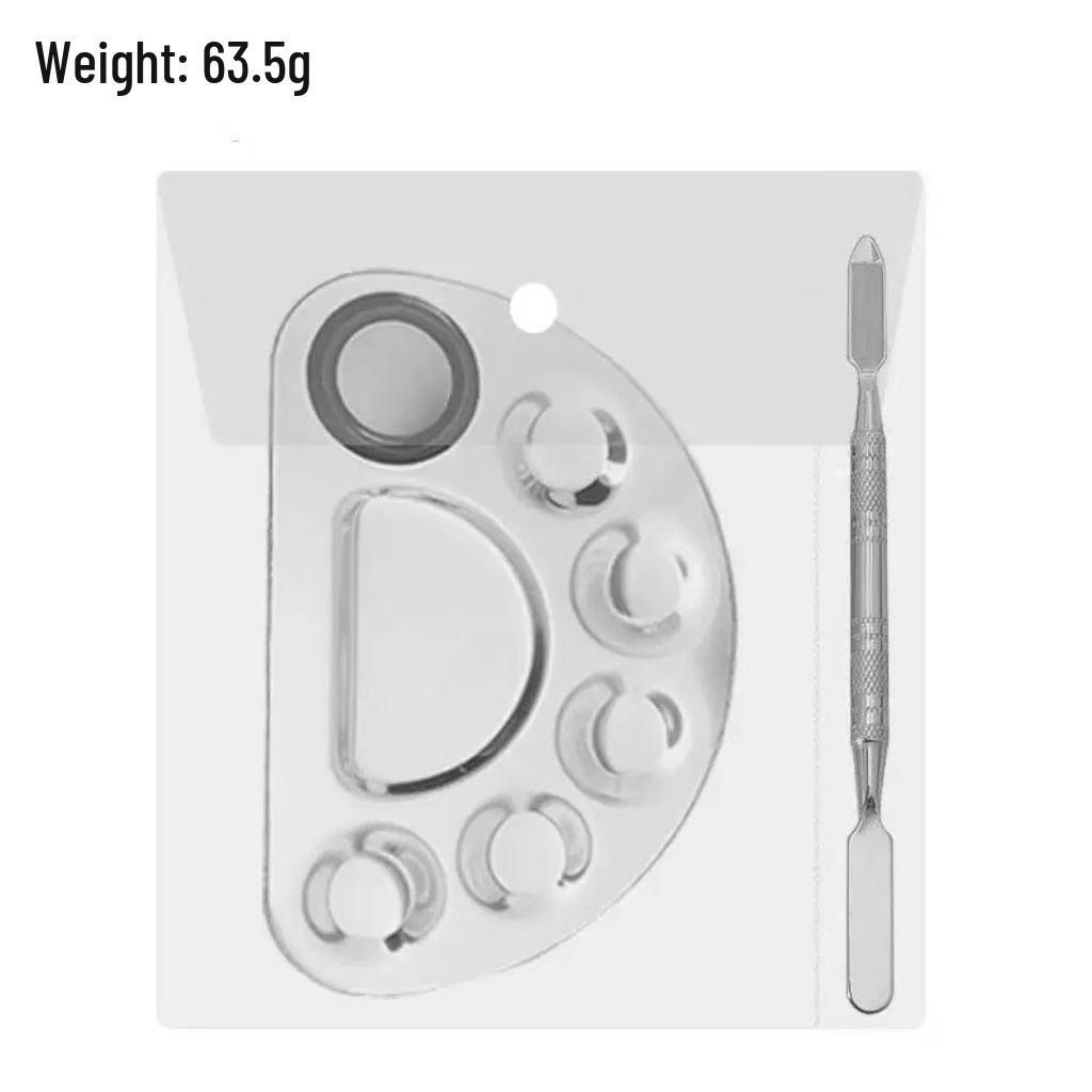 Stainless Steel Nail Art & Makeup Palette Set with Mixing Stick