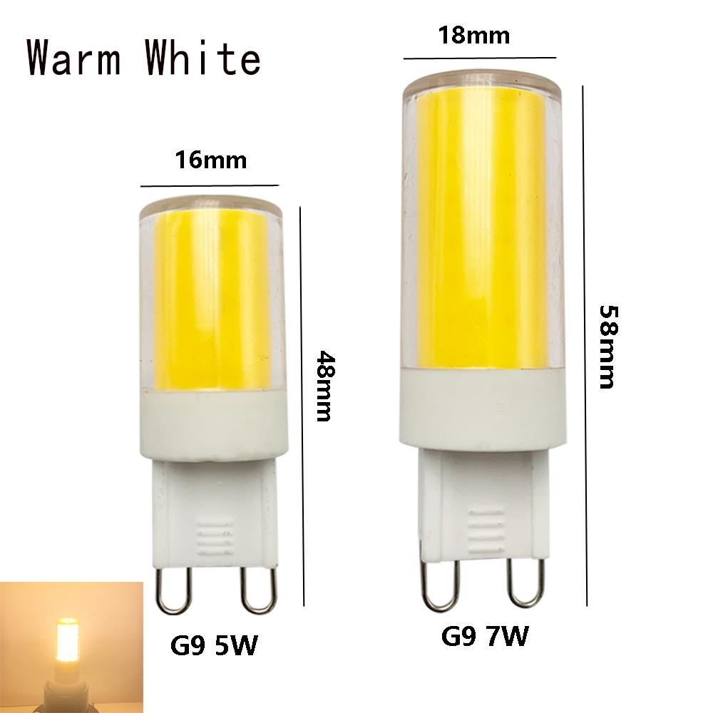 Dimmable G9 COB 5W / 7W 110V 120V Deep LED Ceramic Corn Lighting Replace 45W 60W Halogen Lamp Cold / Warm White For Home Bulbs
