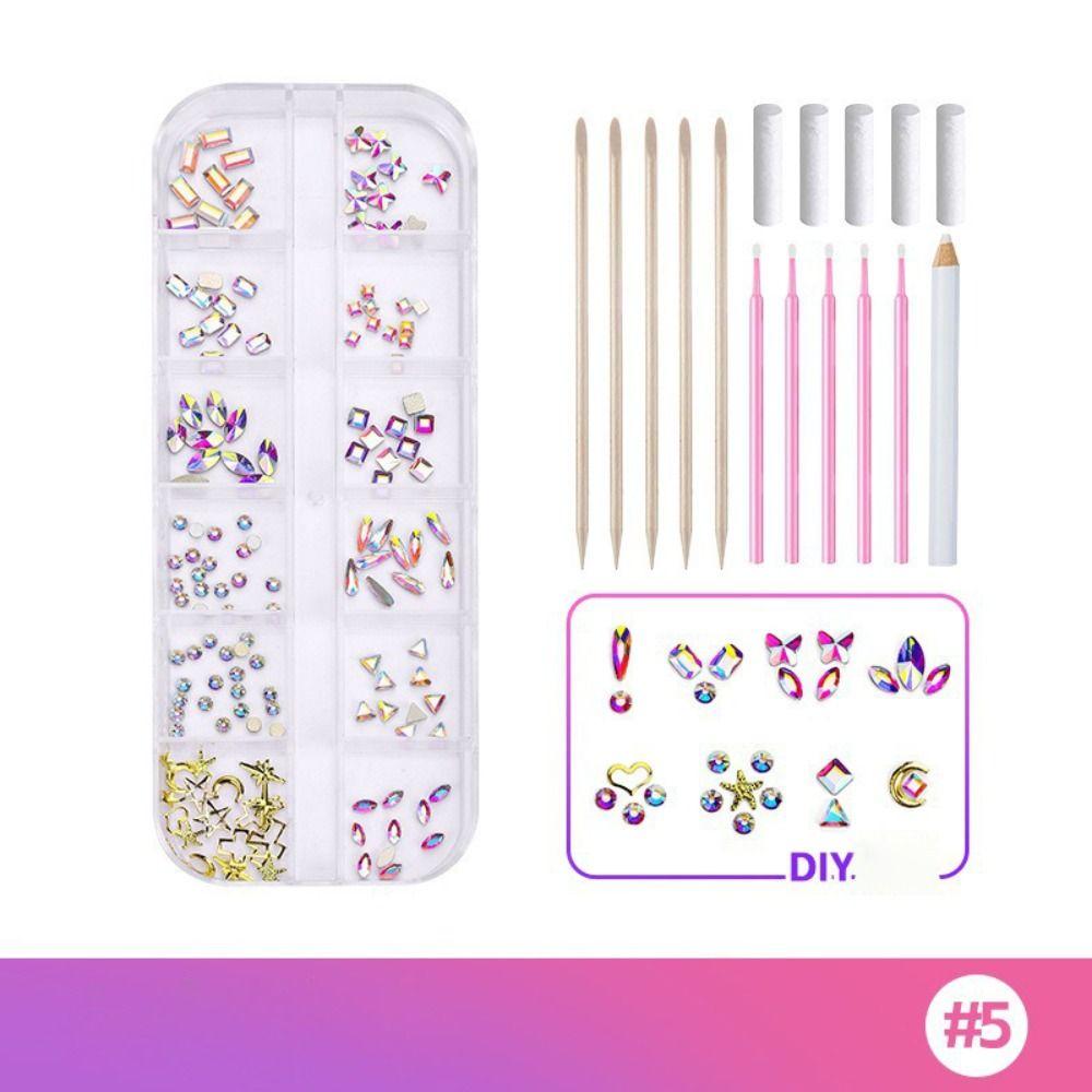 Dental Tooth Gems Diamond Dental Jewelry Crystal Diamond Ornament DIY Tools with Self-adhesive Box Denture Acrylic