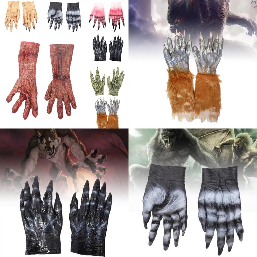Spooky Alien Gloves Latex Halloween Party Costume Props Realistic Design