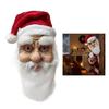 Santa Latex Face Mask Skin Friendly Comfortable For Holiday Performances Photo Booths And Seasonal Costume Accessories
