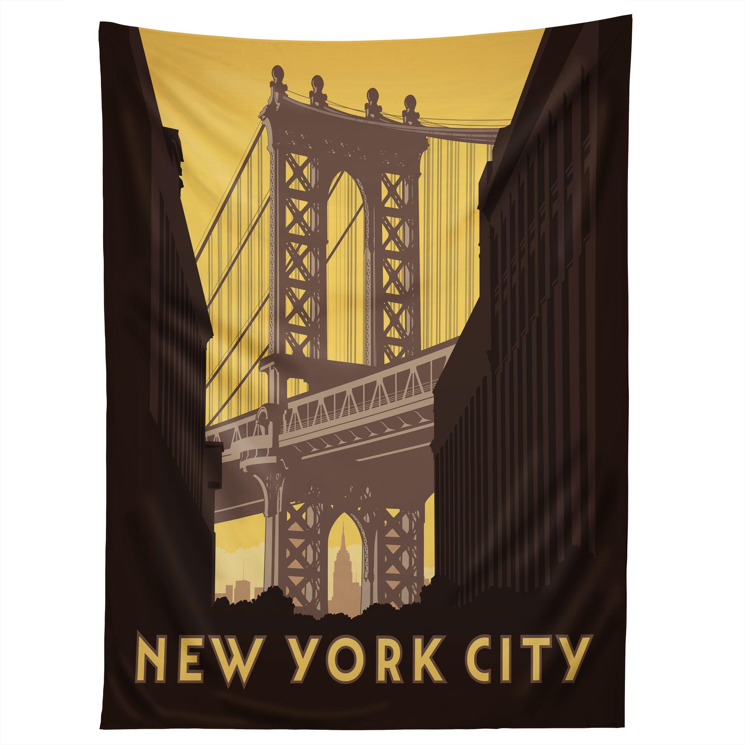 NYC MANHATTAN BRIDGE tapestry 75x100