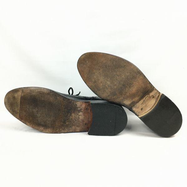 BALLY Made in France Cap Toe Business Shoes Black Size 7E (25.0-25.5) All Leather Men's(USED)