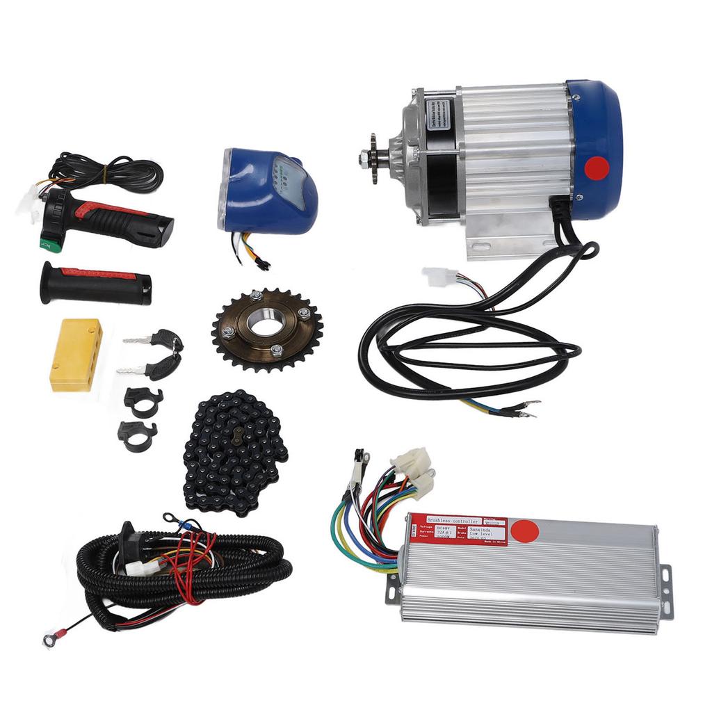 48V Direct Current 1000W Electric Brushless Motor Kit Low Noise Motor Controller Front Light Sprocket Chain Twist