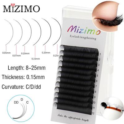Black, Single, Grafted False Eyelashes, Thickness of 0.15mm, Single Length of 8-25mm, Natural Curvature C/D/dd, Prolonged. Make Up