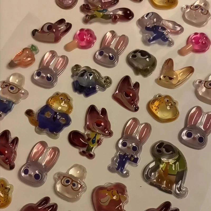 Zootopia 3D Jelly Stickers Cute Animal Characters For Phone Case Decoration Hand Account Scrapbooks Handcraft Journal Macbook