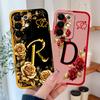 For Realme C85 Pro Phone Cover Flowers Name Letters Soft Liquid Silicone Full Protection Case For Realme C 85 Shockproof Housing